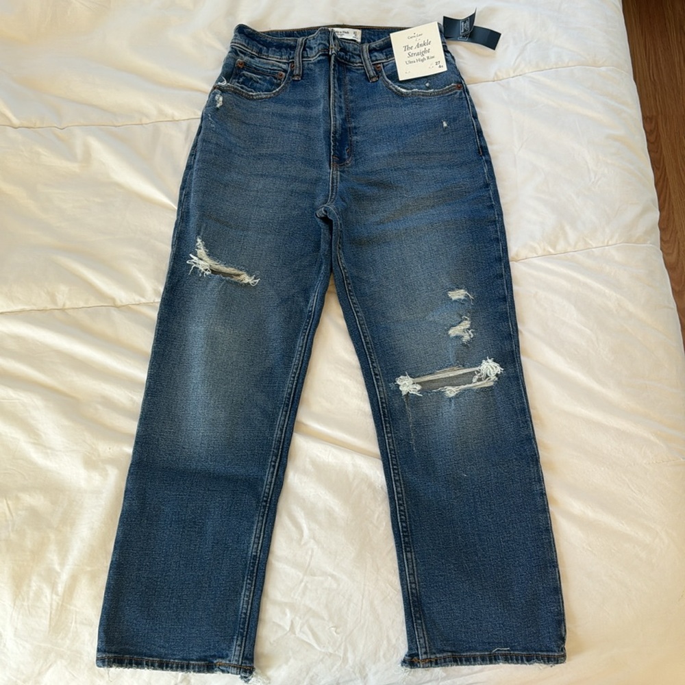 Abercrombie ankle straight ultra high rise curve love jeans - Picture 3 of 4